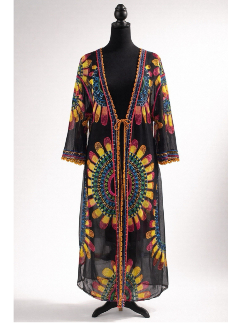 Rachel Zoe Multicolor‎ Embroidered SheerSwim Vacation Kimono